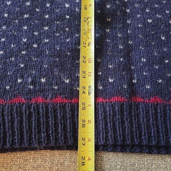 80s Deans Of Scotland 100% Shetland Wool Sweater Farmett Cows Cottagecore Farm L - Picture 7 of 7